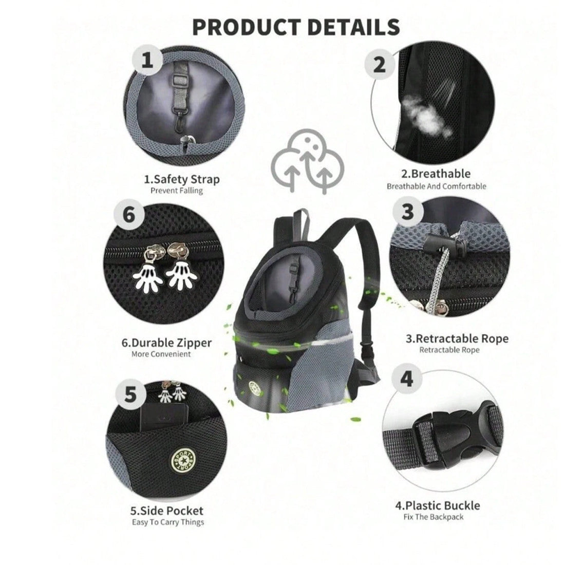 NEW Pet Dog Carrier Puppy Travel Mesh Backpack Front Travel Portable Breathable Bag